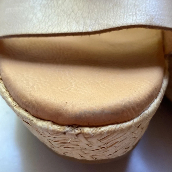 Korks Kork-Ease Leather Wedge Strappy Sandal 10.5 Comfort Jessie Off-white Shoes - Picture 8 of 12